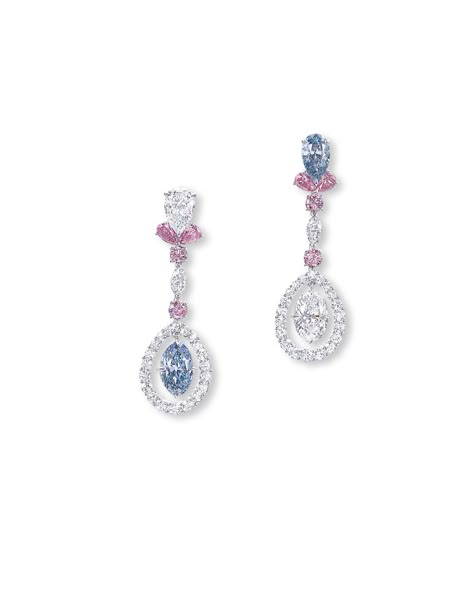 A PAIR OF ELEGANT COLOURED DIAMOND AND DIAMOND EAR PENDANTS, BY NIRAV MODI | earrings, colored diamond | Christie's Diamond High Jewelry, Expensive Earrings, Concept Jewelry, Blue Diamond Jewelry, Pop Clothing, Sea House, Expensive Jewelry Luxury, Gem Diamonds, Diamond Jewelry Designs