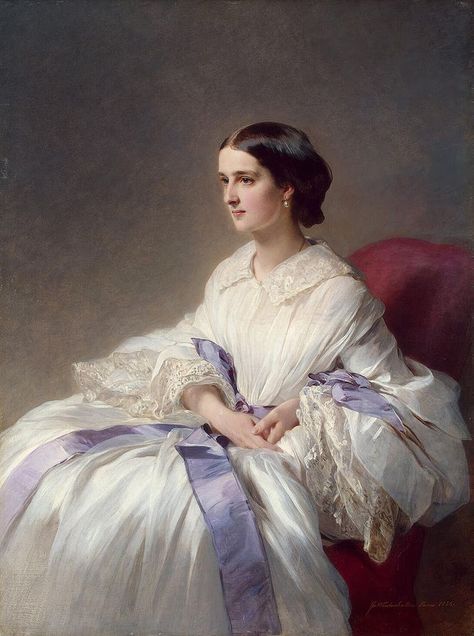 Franz Xaver Winterhalter: "Countess Olga Shuvalova", 1858, oil on canvas Dimensions: 130 × 97 cm (51.2 × 38.2 in), Current location: Hermitage Museum. Franz Winterhalter, Franz Xavier Winterhalter, Franz Xaver Winterhalter, Woman In White, Hermitage Museum, Historical Painting, John Singer Sargent, William Turner, Pretty Pics