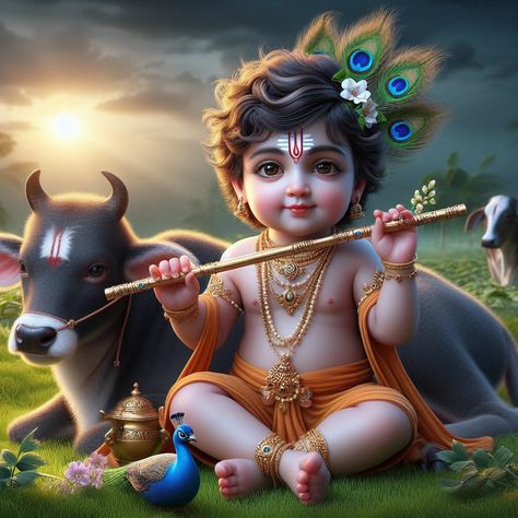 Buddha Drawing, Animals With Horns, Janmashtami Wishes, Happy Navratri Images, Navratri Images, Character Pictures, Little Krishna, Vedic Art, Krishna Photo