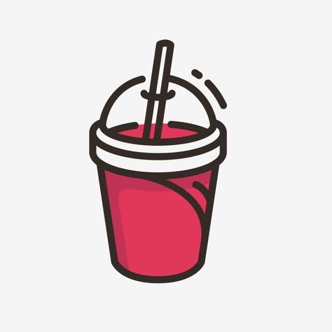 Drink Logo Design Ideas, Drinks Stickers, Donat Glaze, Cartoon Drink, Logo Drink, Drink Vector, Red Drink, Drink Logo, Drink Png