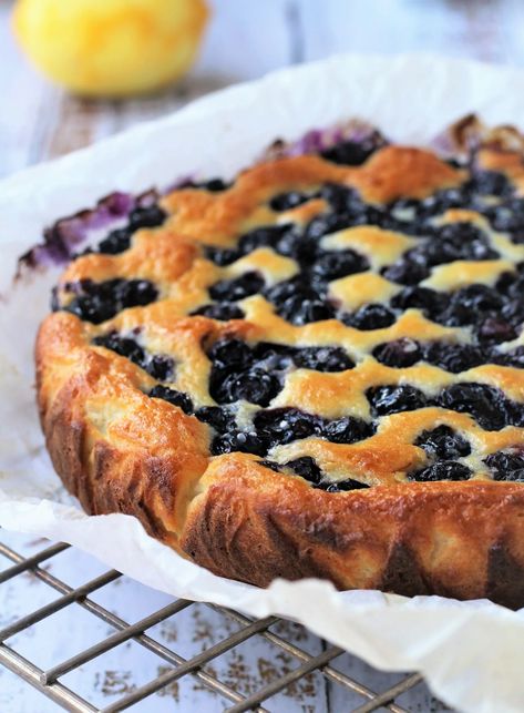 Desserts With Riccota Cheese, Blueberry Ricotta Scones, Blueberry Ricotta Cake Ina Garten, Breakfast Cakes Easy Healthy, Summer Blueberry Recipes, Blueberry Ricotta Breakfast Cake, Ricotta Breakfast Cake, Ricotta Desserts, Blueberry Ricotta Cake