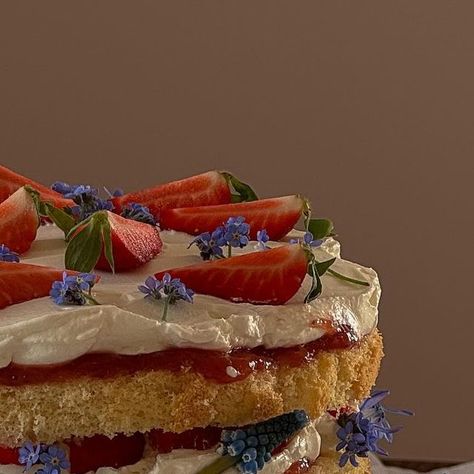 Dominika Brudny on Instagram: "𝘴𝘱𝘳𝘪𝘯𝘨 𝘤𝘢𝘬𝘦 🍰" Best Strawberry Cake Recipe, Subscribe Video, Bd Cake, Cottagecore Food, Strawberry Cake Recipes, Summer Baking, Spring Cake, Easy Baking Recipes Desserts, Angel Food