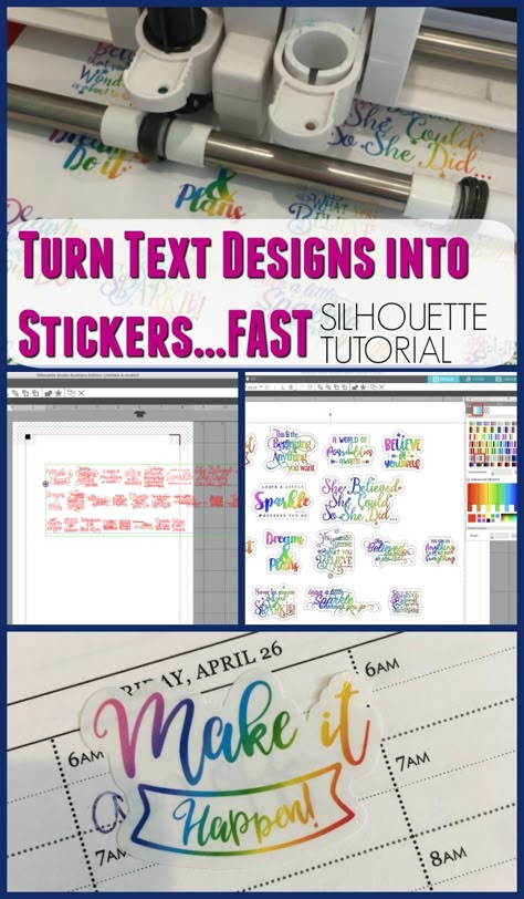 We've talked a lot about how to turn cut files into stickers, but it's also easy to turn text-based designs into stickers.This is a sponsored post, but all opinions are my ownLet's say you have a bunch of motivational quotes that you want to use in your planner or journal - with just a few clicks you can convert them into stickers and then print on my favorite repositionable and removable sticker paper! Read more » How To Make Labels With Silhouette Cameo, How To Make Stickers With Silhouette, Stickers With Silhouette Cameo, Silhouette Cameo Projects Beginner, Silhouette Cameo Beginner, Silhouette Stickers, Paper Silhouette, Silhouette School Blog, Inkscape Tutorials