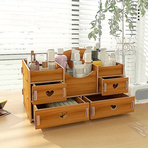 Find amazing deals on 1pc wooden cosmetic storage box desktop makeup organizers bathroom counter storage drawers storage organizer for office school kitchen bathroom easy to assemble on Temu. Free shipping and free returns. Shop on Temu to start saving. Bathroom Counter Storage, Makeup Organization Bathroom, Wooden Makeup Organizer, Makeup Holder, Display Cases, Makeup Box, Desktop Storage, Cosmetic Organizer, Makeup Organizer