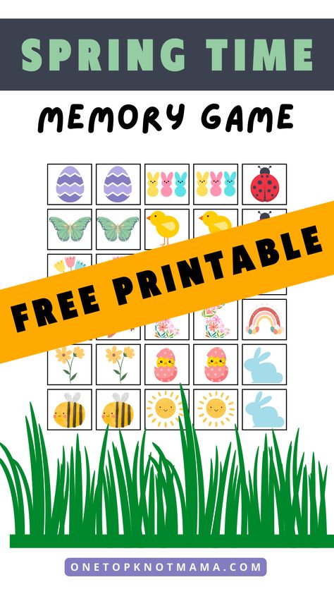 spring time memory game free printable for kids Printable Memory Game, Free Games For Kids, Memory Games For Kids, Memory Game, Educational Printables, Game Printable, Memory Games, Educational Activities, Free Kids