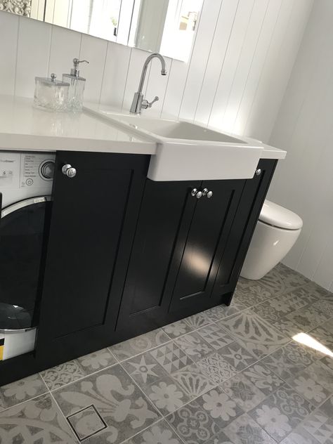 Vanity With Washing Machine, Laundry Toilet Combo, Washing Machine Under Sink, Downstairs Toilet With Washing Machine, Washbasin Over Washing Machine, Cloakroom With Washing Machine, Bathroom Sink Washing Machine, Washing Machine Under Bathroom Sink, Washing Machine Sink