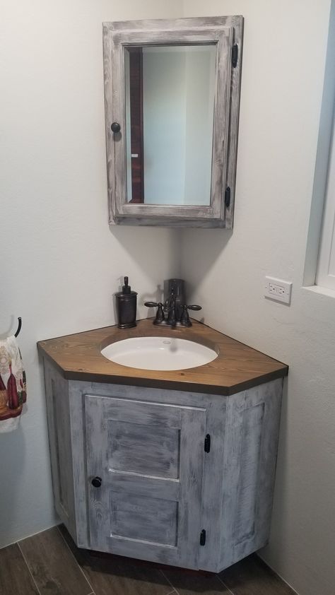 Corner Washbasin Design, Corner Basin Design, Diy Corner Bathroom Vanity, Corner Sink Bathroom Ideas, Wash Basin Ideas In Hall Corner, Corner Bathroom Mirror Ideas, Bathroom Corner Cabinet Ideas, Corner Bathroom Sink Ideas, Corner Basin Bathroom