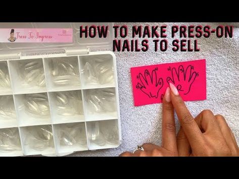 HOW TO MAKE PRESS ON NAILS TO SELL | DIY PRESS-ON NAILS - YouTube Press On Nails For Wide Nail Beds, How To Make Stick On Nails, Press On Nail Designs Tutorial, Press On With Acrylic, Sell Press On Nails, Designing Press On Nails, Diy Press On Nail Hacks, Diy Acrylic Press On Nails, Press On Tips