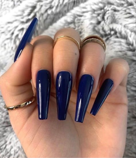 2022 Nails, Dark Blue Nails, Simple Acrylic, Blue Acrylic Nails, Simple Acrylic Nails, Long Acrylic Nails Coffin, Coffin Nails Designs, Fire Nails, Bling Nails