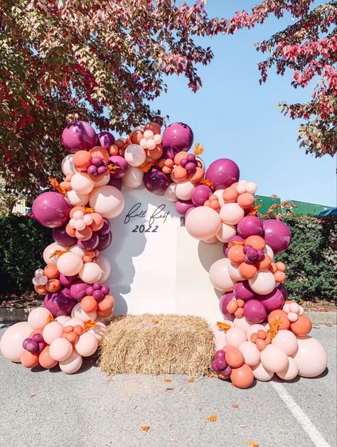 Fall Balloon Garland With Pink, Pink Fall Balloon Garland, October Balloon Garland, Fall Pink Balloon Garland, Mexican Balloon Arch, Harvest Balloon Garland, Fall Fest Balloon Arch, Fall Balloon Garland, Fall In Love Bridal Shower Balloon Arch