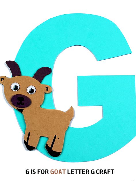 Letter G - goat G Is For Goat, Letter G Craft, G Craft, Letter G Crafts, Fun Preschool Crafts, Teacch Activities, Bubble Crafts, Alphabet G, Preschool Letter Crafts