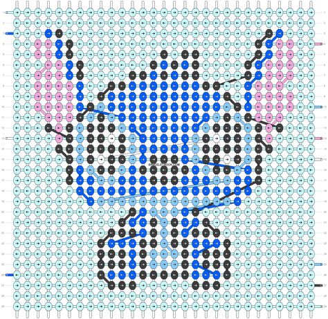 Alpha pattern #21661 variation #34966 | BraceletBook Lilo And Stitch Alpha Pattern, Paracord Charms, Stitch Bracelet Pattern, Experiment 626, Diy Friendship Bracelets Tutorial, Embroidered Bracelet, Cartoon Disney, Friendship Bracelets Tutorial, Friendship Bracelets Designs