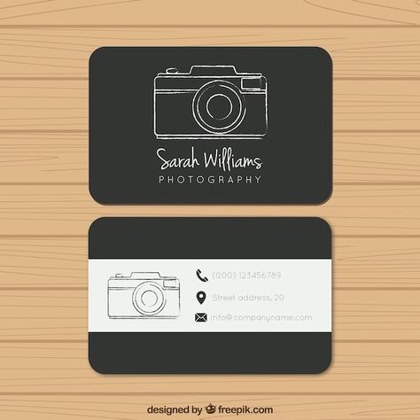 Photographer Business Card Design, Logo Fotografia, Sewing Business Logo, Freelance Business Card, Visit Cards, Free Business Logo, Identity Card Design, Business Card Design Black, Photography Business Cards Template