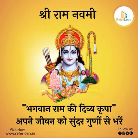 Every Step we take in our life is blessed by Lord Rama. May this Ram Navami provide happiness to you and your family. #ramnavmi #RamNavami2022 #referloan Ramnavmi Wishes In Hindi, Ramnavmi Wishes, Ram Navmi, Happy Ram Navami, Navratri Wishes, Ram Navami, Gayatri Mantra, Friends Images, Lord Rama