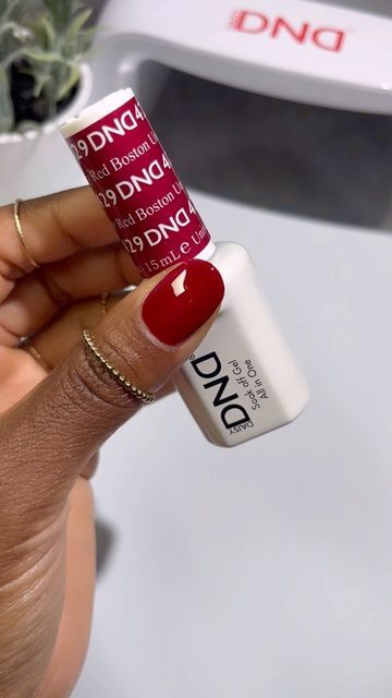 Deviny Thompson on Instagram: "Ok soooo the girlies said this is the one 👀♥️ @dndgel

What’s your favorite red ? ❤️
@dndgel so I can swatch it 

💰Discount Code: devinydnd25 

Colors:
429 Boston University 
•
• 
#nailtechcheck #nailswatch #diynails #nailpolish #nails #rednails #instagramreels #DNDGel #DNDGelPolish #DNDgelpartner #bostonuniversity" Dnd Boston University Red, Boston Red Nails, Dnd Christmas Nails, Boston University Red Nails, Dnd Gel Polish Colors Winter, Dnd Nail Colors, Dnd Red, Red Carpet Nails, Dnd Gel Nail Polish