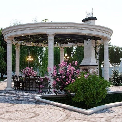 Classical Garden Design, French Pergola, Restoration Hardware Style Living Room, Luxury Gazebo, Folding Door Design, Modern Garage Door, Garage Door Designs, Gazebo Design, French Garden Design