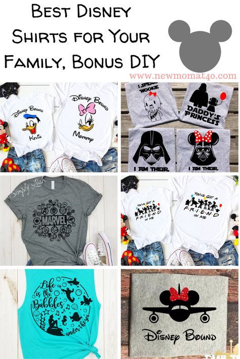 Cute Disney Sayings For Shirts, Disney World Tshirts Families, Iron On Disney Shirts Diy, Diy Disney World Shirts, Easy Diy Disney Shirts, First Disney Trip Shirt Families, Disneyworld Family Shirts Ideas, Disney T Shirts Family Ideas, Disney Family Vacation Shirts 2024