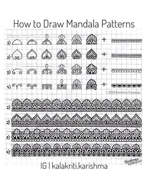 Kalakriti Karishma, Mandela Patterns, Draw Mandala, Henna Mandala, Instagram Pattern, Easy Mandala Drawing, Mandala Doodle, Mandala Patterns, Mandala Art Therapy