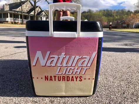 Natty Light Cooler Painting, Natty Light, Mountain Weekend Cooler, Fraternity Coolers, Beer Cooler, Frat Coolers, Cooler Painting, Light Beer, Strawberry Lemonade