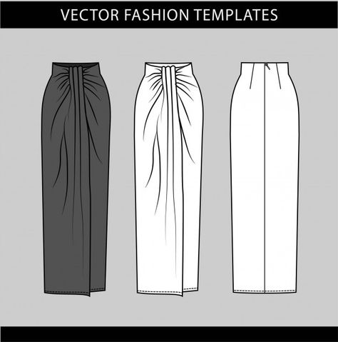 Skirt fashion flat sketch template Premi... | Premium Vector #Freepik #vector #woman #line #clothes #pencil Pencil Skirt Sketch, Pencil Skirt Flat Sketch, Long Skirt Flat Sketch, Long Skirt Sketch, Flat Sketches Dress, Skirt Pattern Design, Sketch Design Fashion, Skirt Flat Sketch, Template Fashion Design