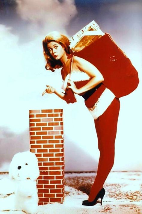 Elizabeth Montgomery of Bewitched fame Colored Tights Outfit, Christmas Poses, Vintage Christmas Photos, Elizabeth Montgomery, Santa Costume, Bon Weekend, Actrices Hollywood, Christmas Photoshoot, Beauty Dress