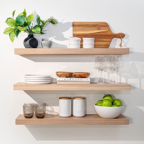 Timeless elegance meets modern functionality. Our White Oak shelves bring a sophisticated touch to any room. #SHELV #whiteoak #whiteoakshelves #oakfloatingshelves #customfloatingshelves #canadianfloatingshelves White Oak Shelves, White Oak Floating Shelves, Solid Wood Floating Shelves, Heavy Duty Floating Shelves, Custom Floating Shelves, Oak Floating Shelves, Floating Shelf Brackets, Shelf System, Oak Shelves