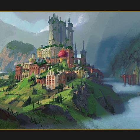 magic arts academy, Tyler edlin on ArtStation at https://www.artstation.com/artwork/YaPZkd Magic Academy Art, Tyler Edlin, Castle Concept, Twin Dragons, Fantasy Locations, Fantasy Cities, Magic Academy, Environment Reference, Moody Art