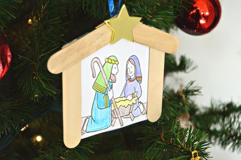 Homan at Home Catholic Christmas Crafts, Christmas Vbs, Ornaments Diy Kids, Nativity Coloring Pages, Christmas Sunday School, Advent Crafts, Matthew 2, Bible Crafts For Kids, Nativity Ornaments