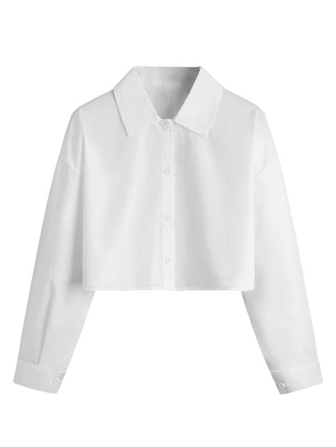 PRICES MAY VARY. 80% Polyester,20% Soft Fabric Imported Button closure Machine Wash Soft Fabric: The women shirt is made of soft fabric, breathable and skin-friendly, comfy to wear all day Solid Shirt: Long Sleeve, Button Front, Collar Neck, Shirt Blouse Crop Top Clothing Match: Casual blouse tops, perfect with jeans, pants, skirts or leggings and so on Occasions: Suitable for any occasions such as wear casual, daily, travel, leisure, outting, vacation, and so on Warm Tips: Please refer to size Cropped White Shirt, Blouse Crop Top, Blouse Crop, Suede Tops, Crop Top Outfits, Bell Sleeve Blouse, Crop Top Blouse, Crop Blouse, Collar Shirt