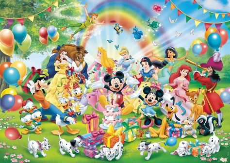 Disney birthday Disney Puzzles, Mickey Birthday Party, Animation Disney, Disney Cross Stitch Patterns, Disney Princess Birthday, Ravensburger Puzzle, Mickey Birthday, Mickey Y Minnie, Disney Friends