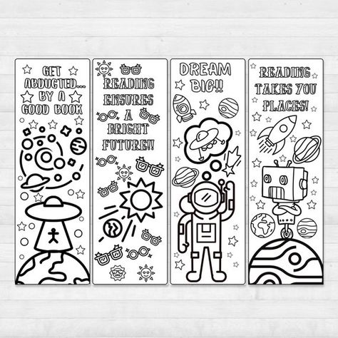 Space Bookmarks for Kids Astronaut Party Favors Coloring - Etsy Space Bookmarks, Bookmarks For Kids, Owl Printables, Astronaut Party, Diy Galaxy, Holiday Activities For Kids, Student Teacher Gifts, Diy Party Favors, Coloring Bookmarks