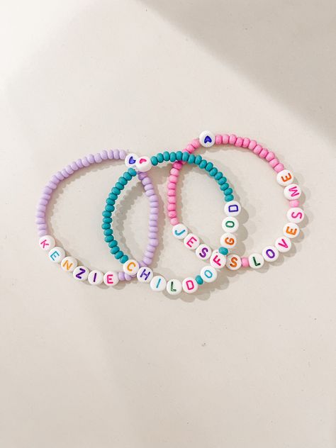 Bracelets Jesus, Good Bracelet, Bible Verse Faith, Bible Verse Bracelet, Christian Bracelets, Faith Jewelry, Letters For Kids, Diy Bracelet Designs, Beaded Bracelets Diy