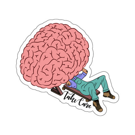 Stickers Mental Health ( Take Care ) - Pegatinas de Salud Mental - Ilustración de persona reparando cerebro Laptop Stickers Psychology, Psychology Stickers Aesthetic, Psychologist Stickers, Psychology Stickers, Mental Health Stickers, Health Stickers, Medical Stickers, Med School Motivation, Science Stickers