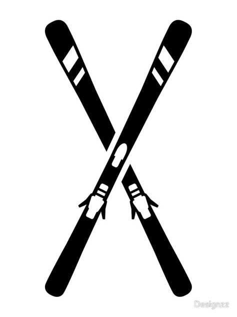 Crossed ski Crossed Skis Tattoo, Skis Drawings, Small Ski Tattoo, Ski Drawing Simple, Ski Tattoo Simple, Ski Tattoo Ideas, Skiing Tattoo Ideas, Ski Silhouette, Skiing Drawing