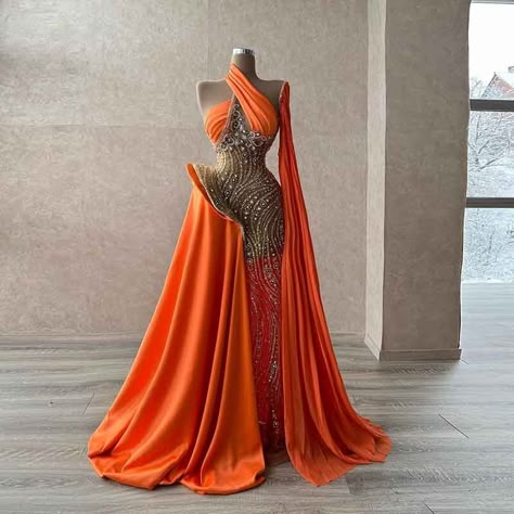 Orange Evening Dresses, Engagement Gowns, Sparkly Prom Dresses, Satin Evening Dresses, Glamour Dress, Evening Dresses For Weddings, Satin Prom Dress, Aso Ebi, Evening Formal