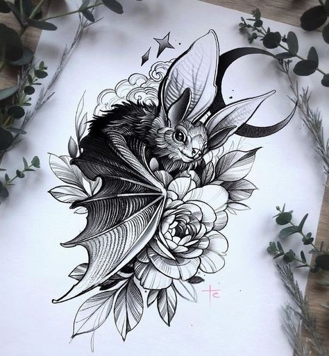 Pin by Nikita Saucedo on tato moje i Dawidka | Bats tattoo design, Tattoo design drawings, Bat tattoo Bat Tattoo, A Drawing, Tattoo Ideas, Bat, Black And White, Tattoos, Flowers, On Instagram, White