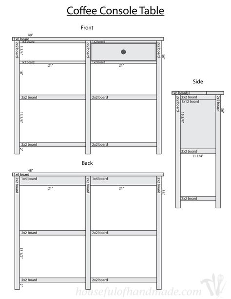 Coffee Bar Table, Classic Console Table, Classic Console, Wood Bar Cart, Table Build, Rustic Decorating, Coffee Bar Design, Bar Dimensions, Bar Plans