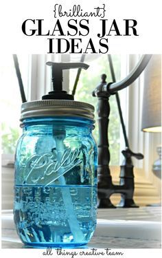 Glass Jar Ideas, Mason Jar Projects, Ball Jar, Jar Ideas, Hand Soap Dispenser, Jar Diy, Ball Jars, Mason Jar Crafts, Canning Jars