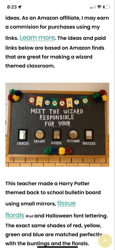 Harry Potter School Bulletin Boards, Pottery Classroom, Harry Potter Bulletin Board, Harry Potter School, Harry Potter Classroom, Back To School Bulletin Boards, Daycare Ideas, Halloween Fonts, School Bulletin Boards