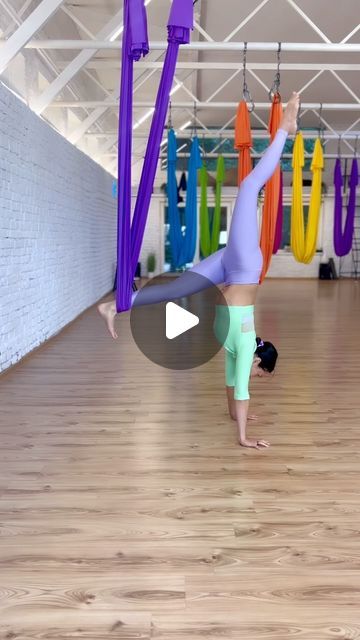 Camille Semiotaite-Whitaker | Aerial Yoga on Instagram: "💚💜Aerial Vinyasa Flow💜💚
Floating through some lunges, handstands, scorpions, chaturangas, up dog and vinyasas. It’s way harder with the silks than regular practice on the mat, but that’s why I love silks, they add extra challenge in balance and strength👌I share more flows and sequences in my Level 2 course!🙌

JOIN my Online 50hr Aerial Yoga Teacher Training course Yin, Level 1 and Level 2!🕊 Deepen your knowledge as an aerial yoga practitioner or be the best aerial yoga teacher!💖🤸‍♀️🎓

👉Use code “AERIALSUMMER” 👈 to get:

☀️30% OFF on my Online Aerial Yoga courses Yin, Level 1 & Level 2!🤸‍♀️🕊📚➡️More information about it on my website (link in bio) 

☀️15% OFF on high quality aerial yoga silks/hammocks and you can choose Aerial Yoga Flow, Low Aerial Yoga, Beginner Aerial Yoga, Aerial Silks Conditioning, Yoga Aerial, Silk Yoga, Air Yoga, Aerial Yoga Hammock, Aerial Hammock