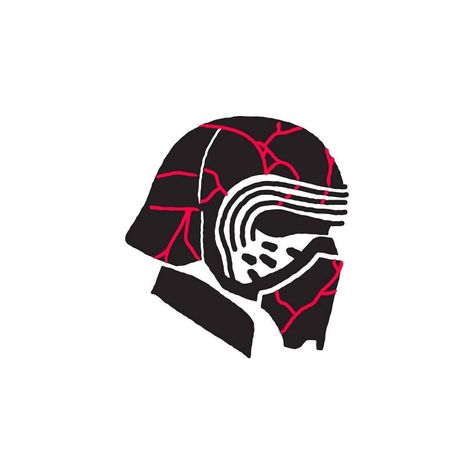 Kylo Ren Tattoo Ideas, Kylo Ren Tattoo, Kylo Ren Helmet, Helmet Drawing, Helmet Tattoo, Quarter Sleeve Tattoos, Zen Philosophy, Star Wars Painting, Star Wars Stickers