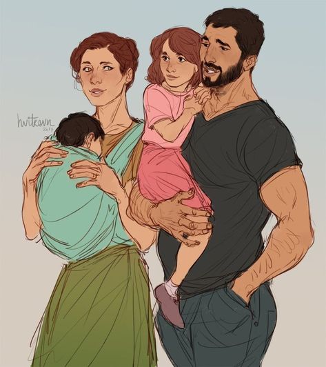 Oc Family Drawing, Parent Pose Reference Drawing, Family Drawing Poses, Parent And Kid Drawing Reference Poses, Holding Children Reference Drawing, Family Pose Reference Drawing, Parent Child Poses, Parent And Child Poses Drawing, Carrying Child Drawing Reference