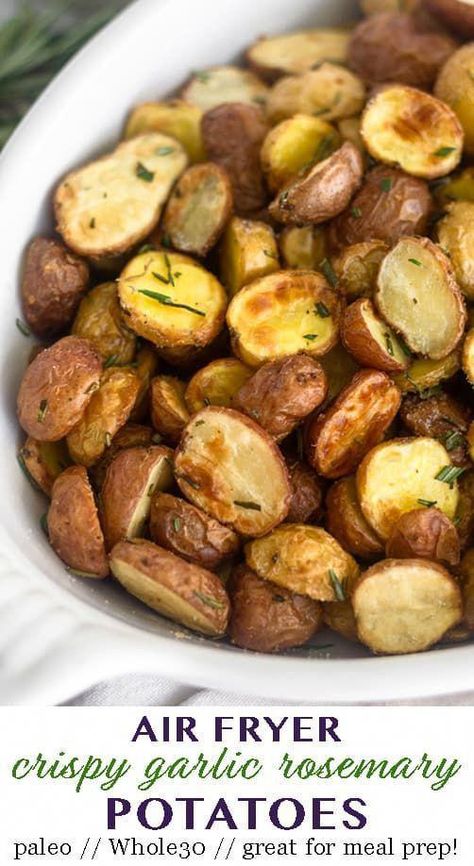 air fryer recipes chicken #AirFryerRecipes Air Fryer Red Potatoes, Red Potato Recipes, Rosemary Potatoes, Small Red Potatoes, Roasted Red Potatoes, Rosemary Garlic, Appetizer Bites, Fried Potatoes, Red Potatoes