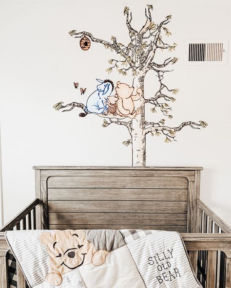 Disney Baby Rooms, Pooh Nursery, Baby Nursery Inspiration, Winnie The Pooh Nursery, Baby Room Themes, Classic Winnie The Pooh, Disney Nursery, Nursery Room Design, Baby Room Inspiration