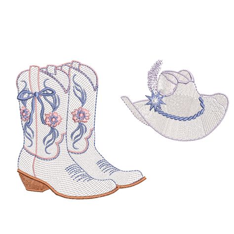 Cowboy Flower Western Boots and Hat Machine Embroidery Design, Shoes Instant Download Zip File - 5 Sizes Design Shoes, Machine Embroidery Design, Embroidery Machine, Western Boots, Zip File, Machine Embroidery Designs, Embroidery Design, Machine Embroidery, Embroidery Designs