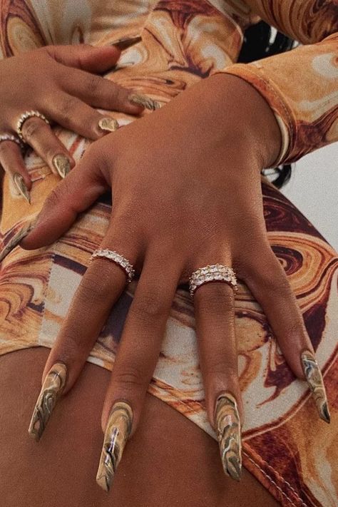 Luxury Tumblr, Ashley Banks, Marble Nail Designs, Marble Nail Art, Classic French Manicure, The Late Late Show, Megan Thee Stallion, Earth Tone Colors, Popsugar Beauty