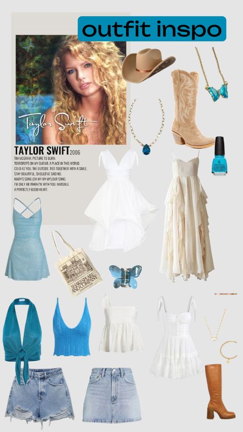 Taylor Swift Music Videos Outfits, Taylor Swift 2006, Taylor Swift Debut, Taylor Swift Music Videos, Taylor Outfits, Whimsical Dress, Taylor Swift Tour Outfits, Taylor Swift Music, Taylor Swift Outfits