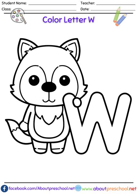 Letter W Coloring page Letter W Coloring Page, W Coloring Page, Letter W Crafts, Color By Letter, Letters Preschool, Pokemon Coloring Sheets, Letter A Coloring Pages, Letter Learning, Coloring Letters