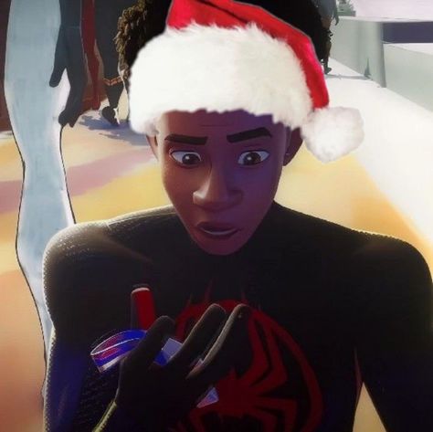 Miles Morales Christmas Pfp, Christmas Spiderman Pfp, Miles Morales Christmas, Miles Morals, Spiderman Christmas, Miles Spiderman, Spaider Man, Miles Morales Spiderman, Spiderman 3