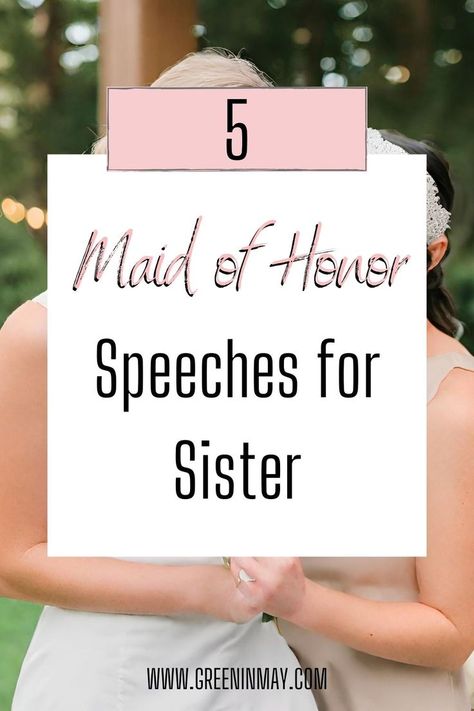 Are you the maid of honor for your sister's wedding and feeling the pressure to deliver an unforgettable speech? Don't worry, we've got you covered with 5 heartwarming and humorous maid of honor speech ideas that will make your sister's special day even more memorable. Get ready to raise a glass and toast to the happy couple! Maid Of Honor Speech Ideas, Matron Of Honor Speech, Wedding Toast Speech, Maid Of Honor Responsibilities, Wedding Speech Quotes, Maid Of Honor Toast, Sister Wedding Speeches, Magic Wedding, Bride Speech